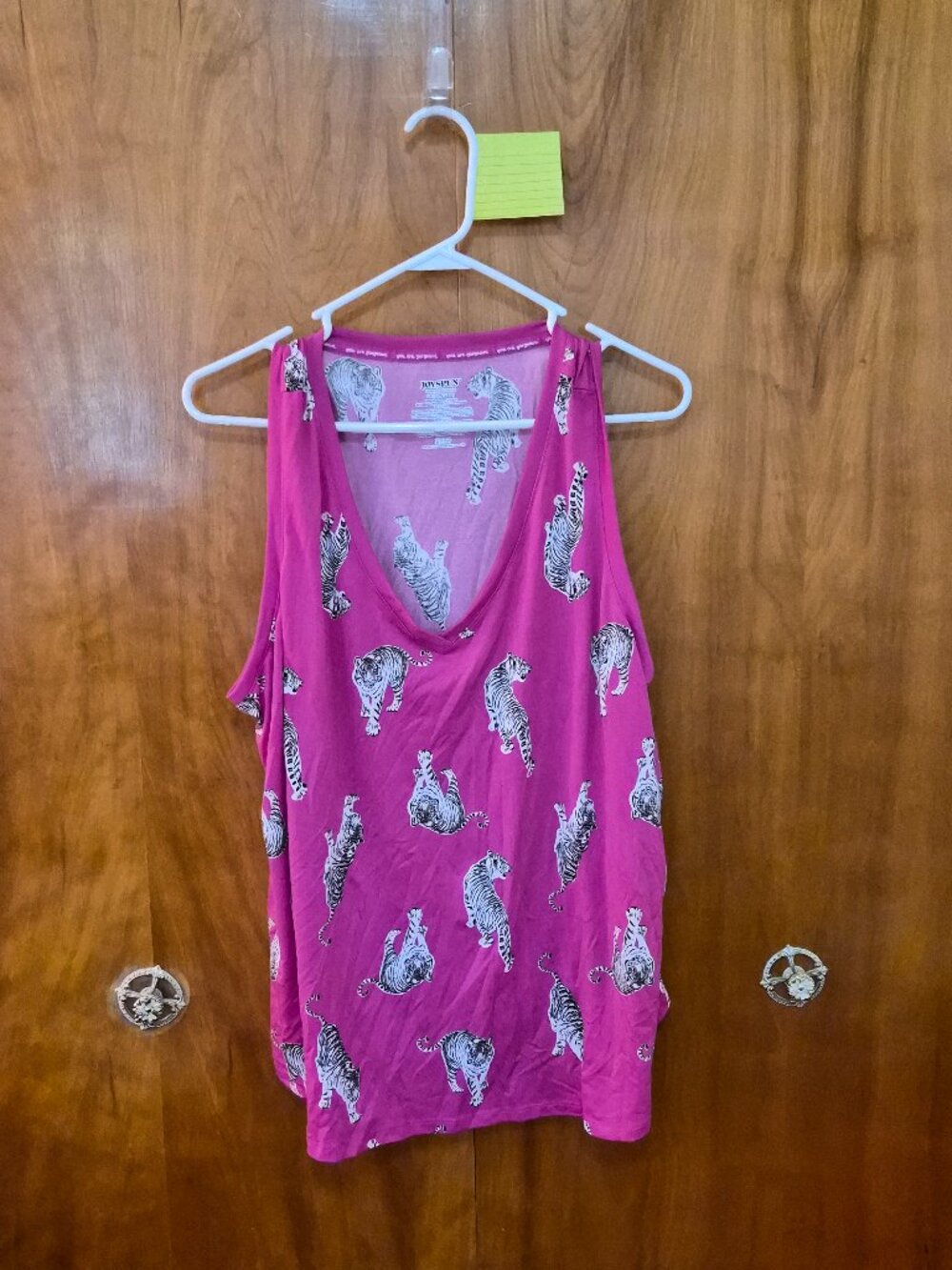 Joyspun Dreamy Soft Tiger Print Tank Top | Women's Plus Size 3X (22W–24W) | Pink